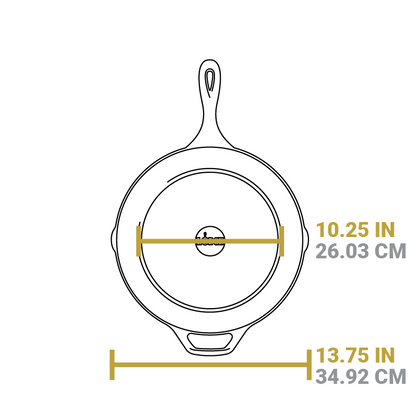 Dimensional drawing product. Flat bottom width is 10.25 inches, total width is 13.75 inches.