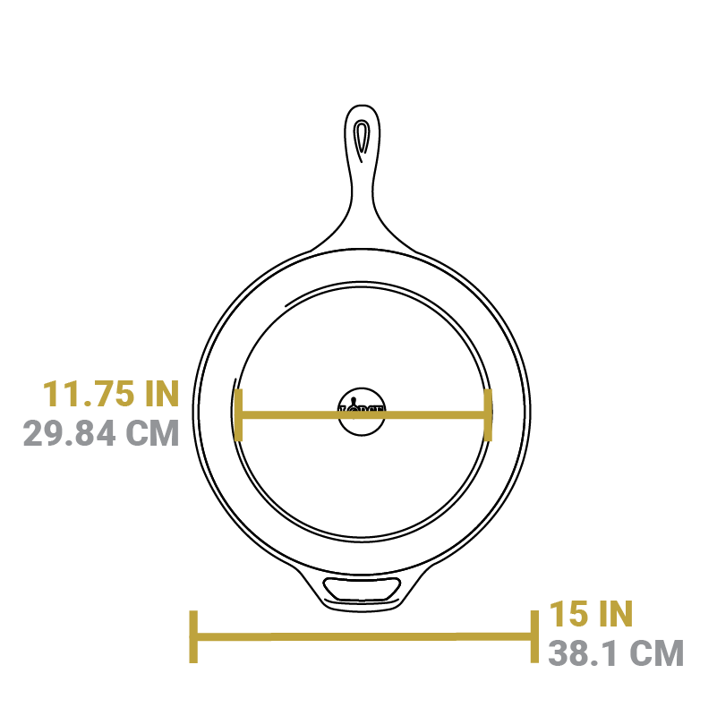 Dimensional drawing product. Flat bottom width is 11.75 inches, total width is 15 inches.