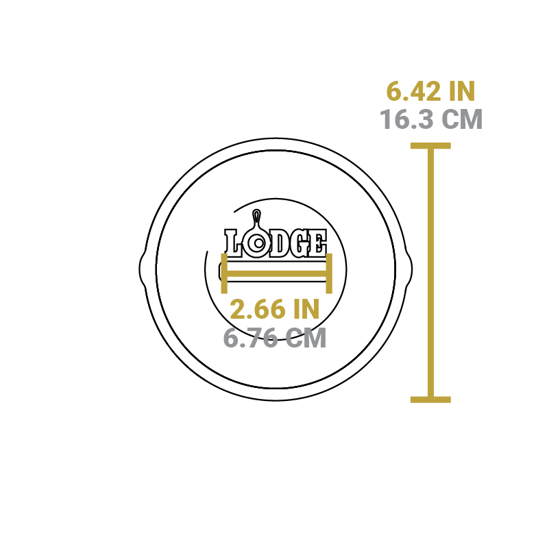 Dimensional drawing of product. Total length is 6.42 inches, and width of handle is 2.66 inches.