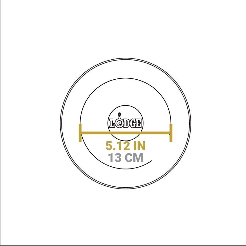 Dimensional drawing of product. Width of flat bottom is 5.12 inches.