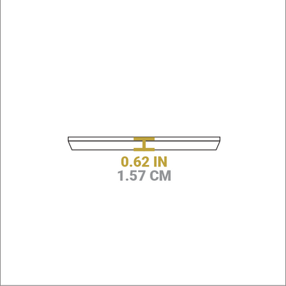 Dimensional drawing of product. Height is 0.62 inches.