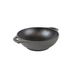 Bowl shaped wok with 2 loop handles.