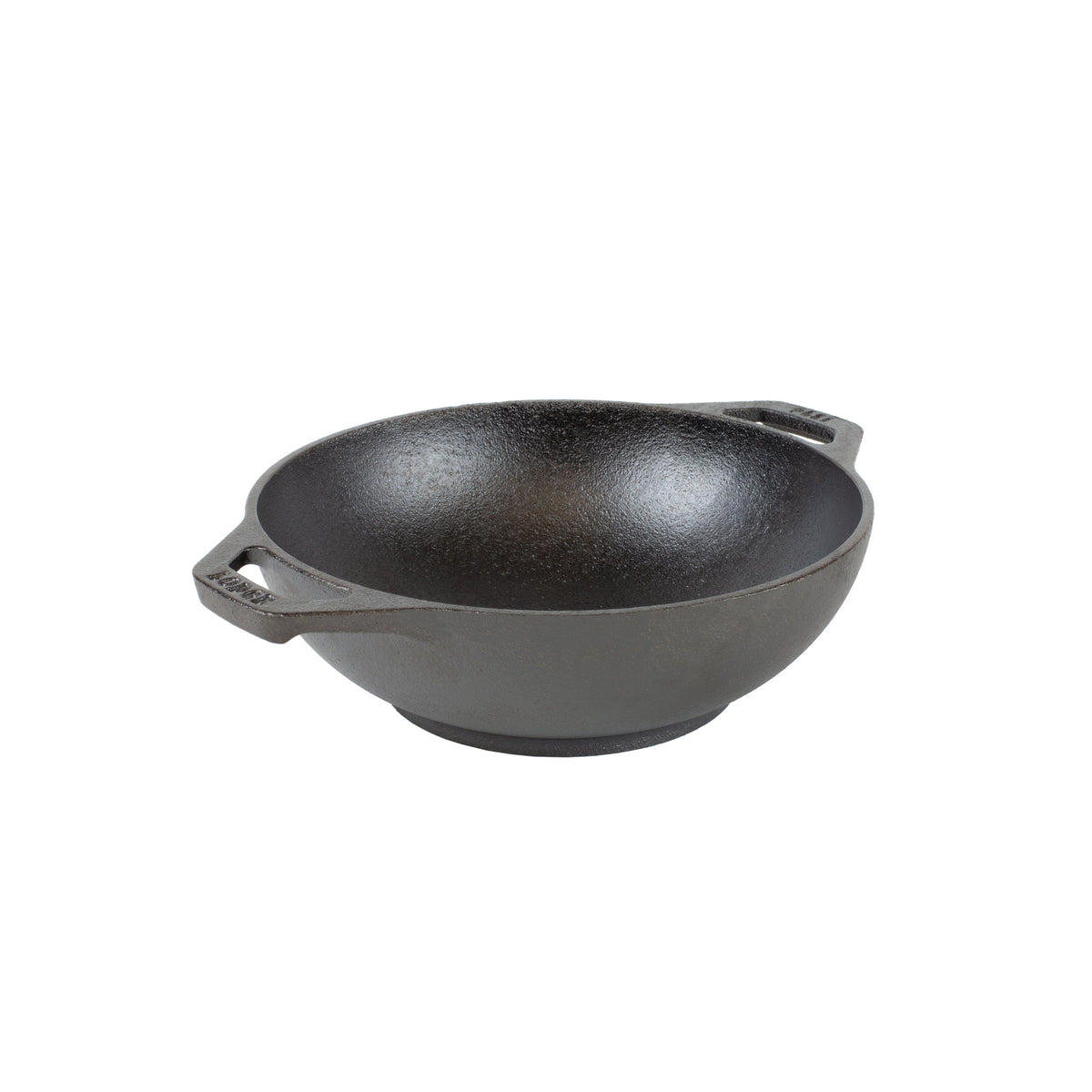 Bowl shaped wok with 2 loop handles.