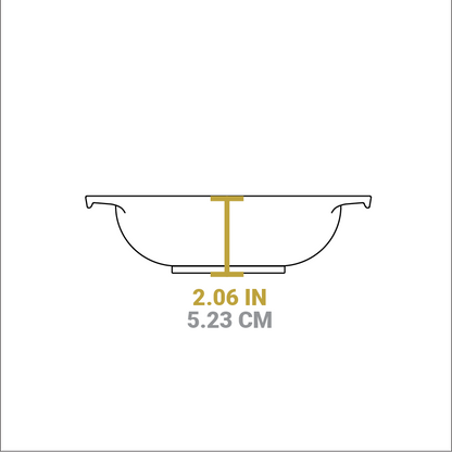 Dimensional drawing of product. Total height is 2.06 inches.