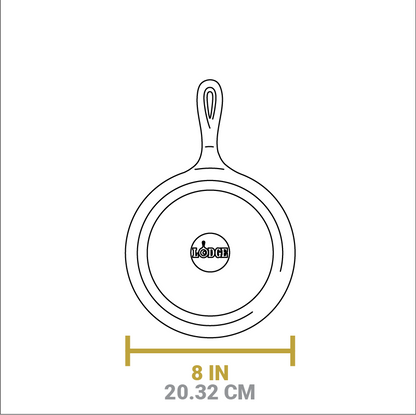 Dimensional drawing of product. Width is 8 inches.