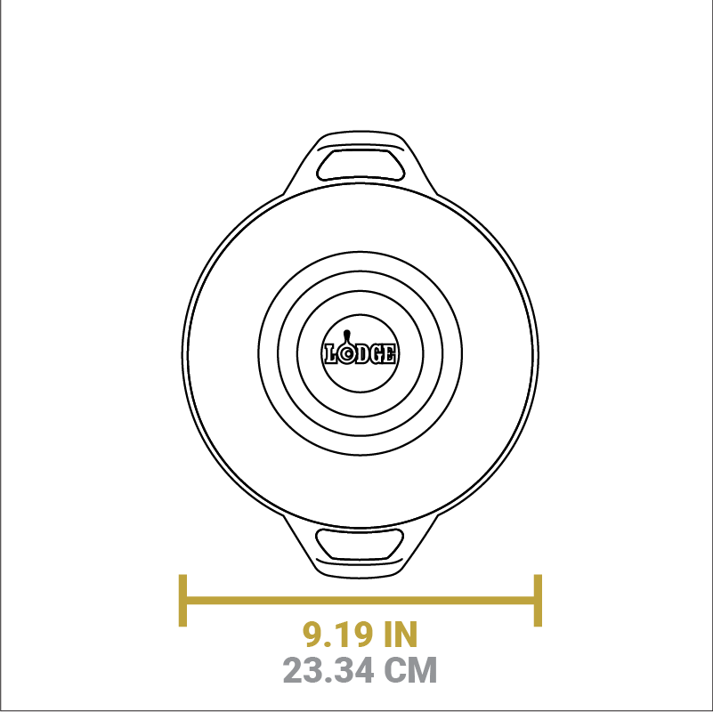 Dimensional drawing of product. Length is 9.19 inches.