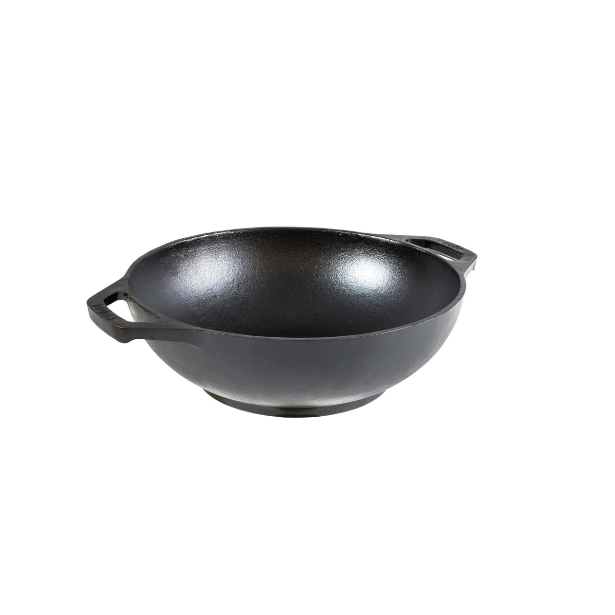 Bowl shaped wok with 2 loop handles.