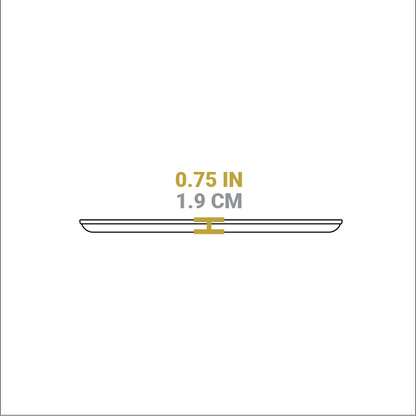 Dimensional drawing of product. Height is 0.75 inches.