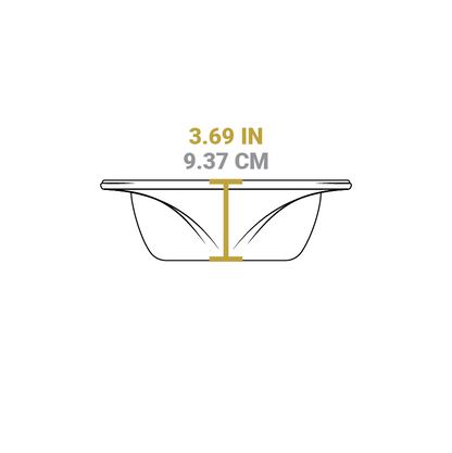 Dimensional drawing of product. Total height is 3.69 inches.