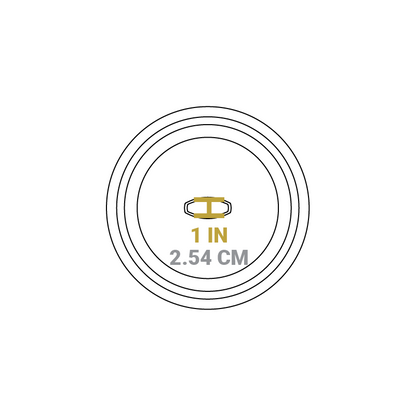 Dimensional drawing of product lid. Knob length is 1 inch.
