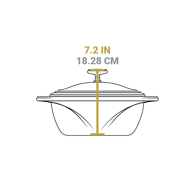 Dimensional drawing of product. Total height is 7.2 inches.