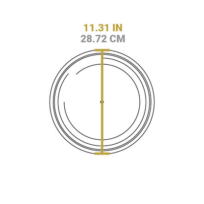 Dimensional drawing of product lid. Diameter is 11.31 inches.