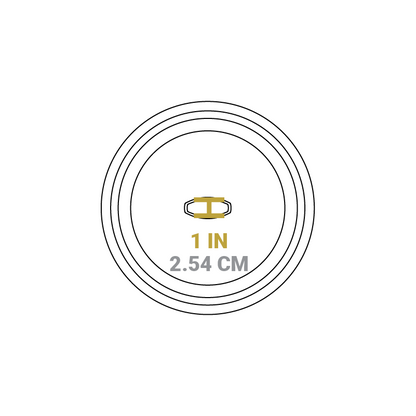 Dimensional drawing of product lid. Knob length is 1 inch.