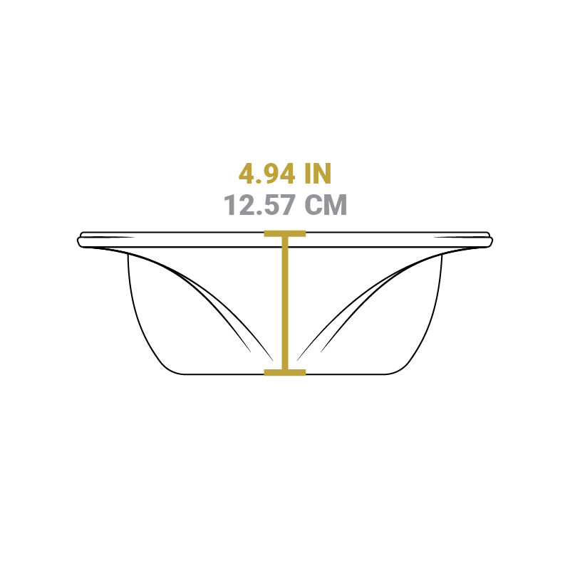 Dimensional drawing of product. Height is 4.94 inches.