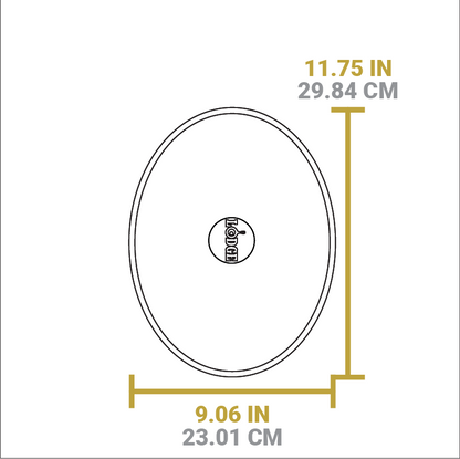 Dimensional drawing of underliner. Width is 11.75 inches, length is 9.06 inches.